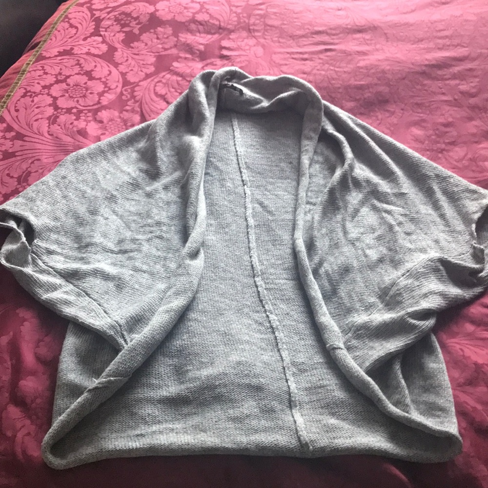 Bat Wing Lightweight Open Grey Cardigan